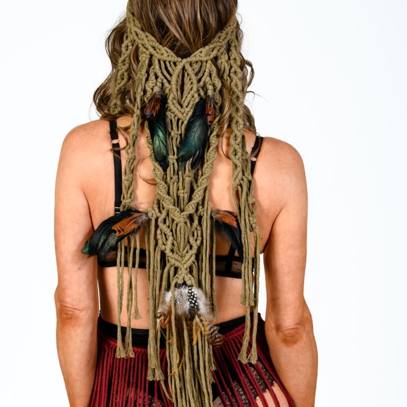 Tribal Handmade Macramé Headpiece - Picture 2 of 16